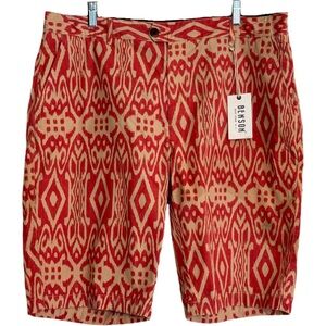 Benson Printed Flat Front Chino Shorts Size 38
